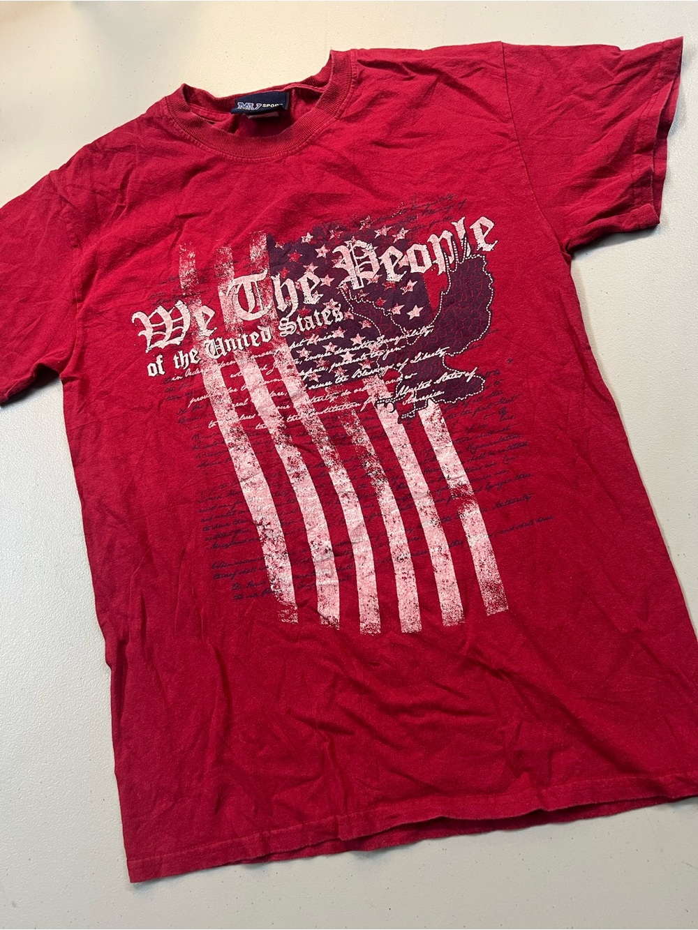 MV Sport We The People American Flag Graphic T-Shirt Red Size Small USA